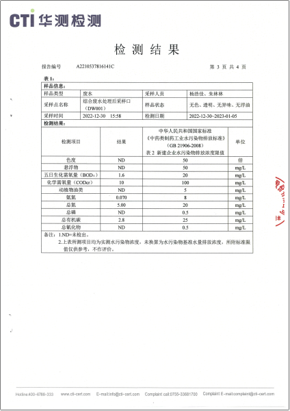 必赢亚洲废水检测汇报-2022-3