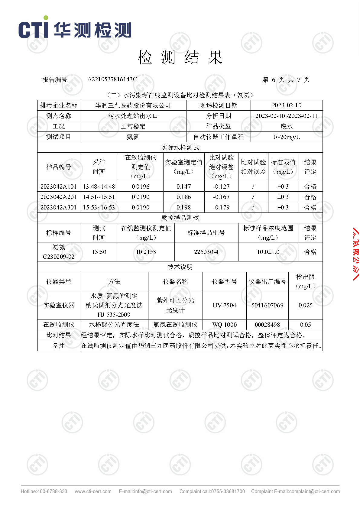 必赢亚洲总部1季度废水在线监测设备比对检测汇报_Page6