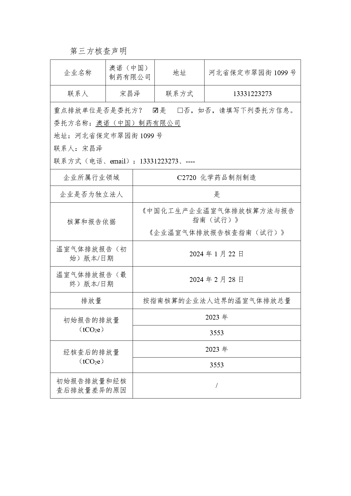 澳诺2023年度温室气体排放核查汇报_Page3